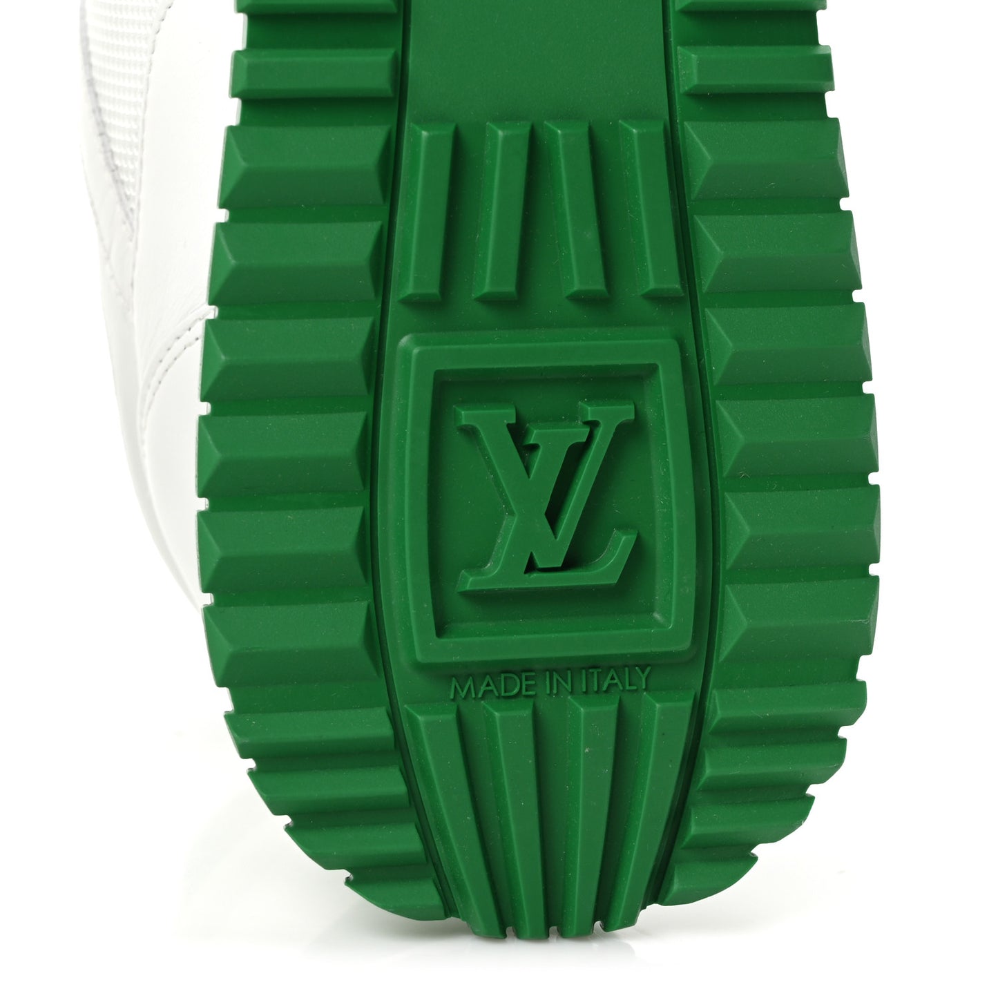 Calfskin Monogram Run Away Sneakers 40 White Green
