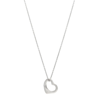 Tiffany Sterling Silver 16mm Elsa Peretti Open Heart Pendant Necklace 1 of 4