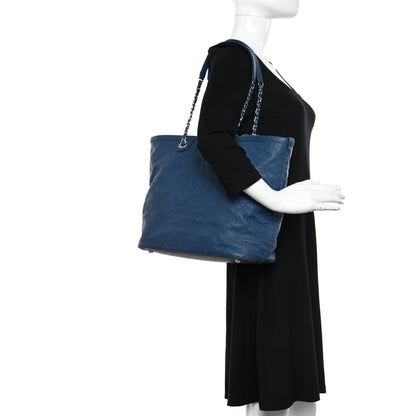 Chanel Grained Calfskin Quilted Small Daily Shopping Tote Blue 2 of 12