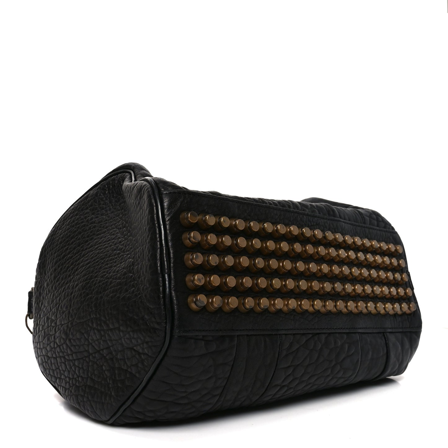 Pebbled Lambskin Rockie Black Antique Brass Hardware