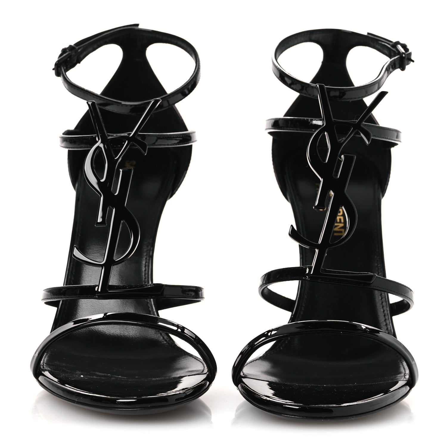 Saint Laurent Vernice Chiffon Cassandra 100 Sandals 36.5 Black 3 of 10