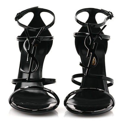 Saint Laurent Vernice Chiffon Cassandra 100 Sandals 36.5 Black 3 of 10