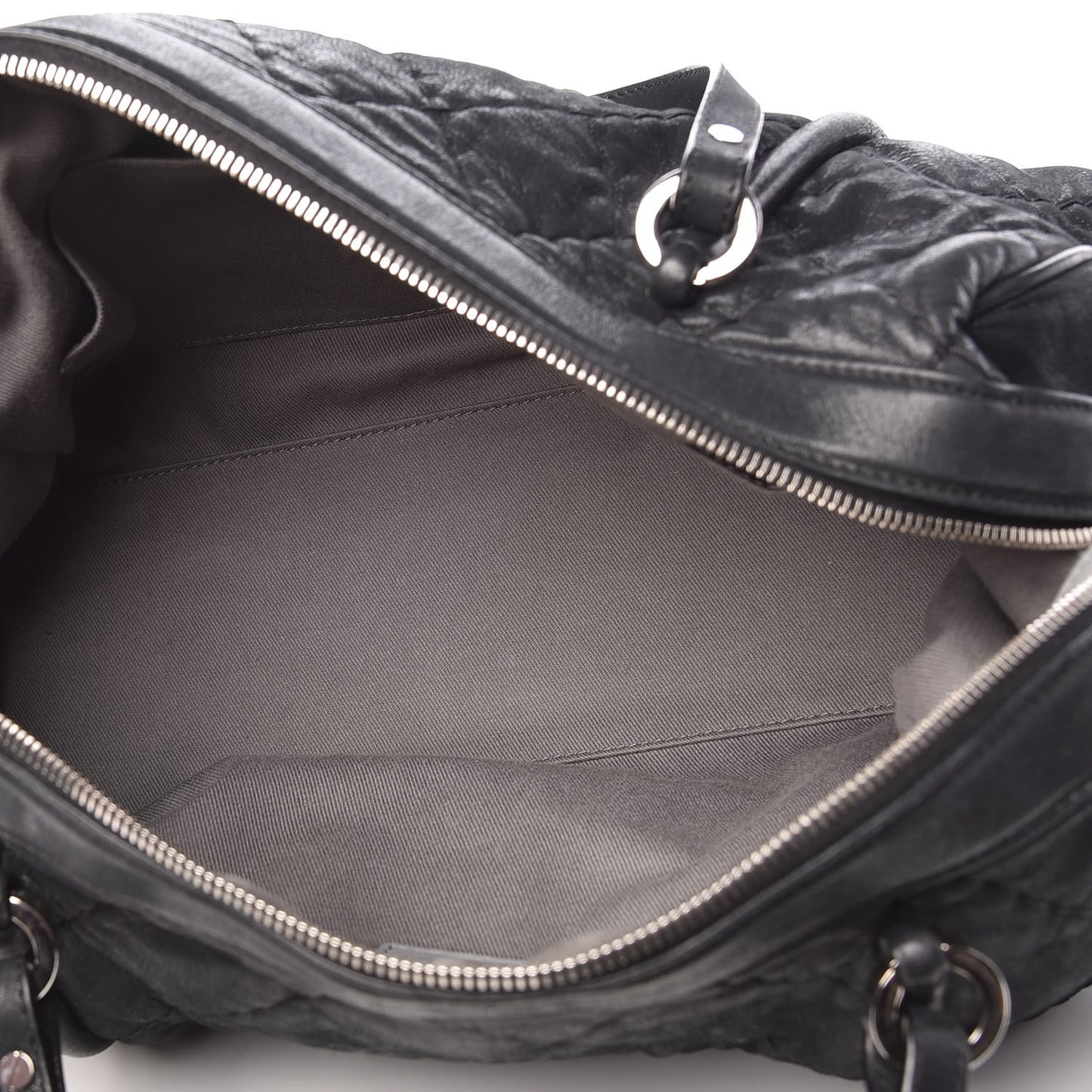 Iridescent Calfskin Quilted Relax CC Bowler Black