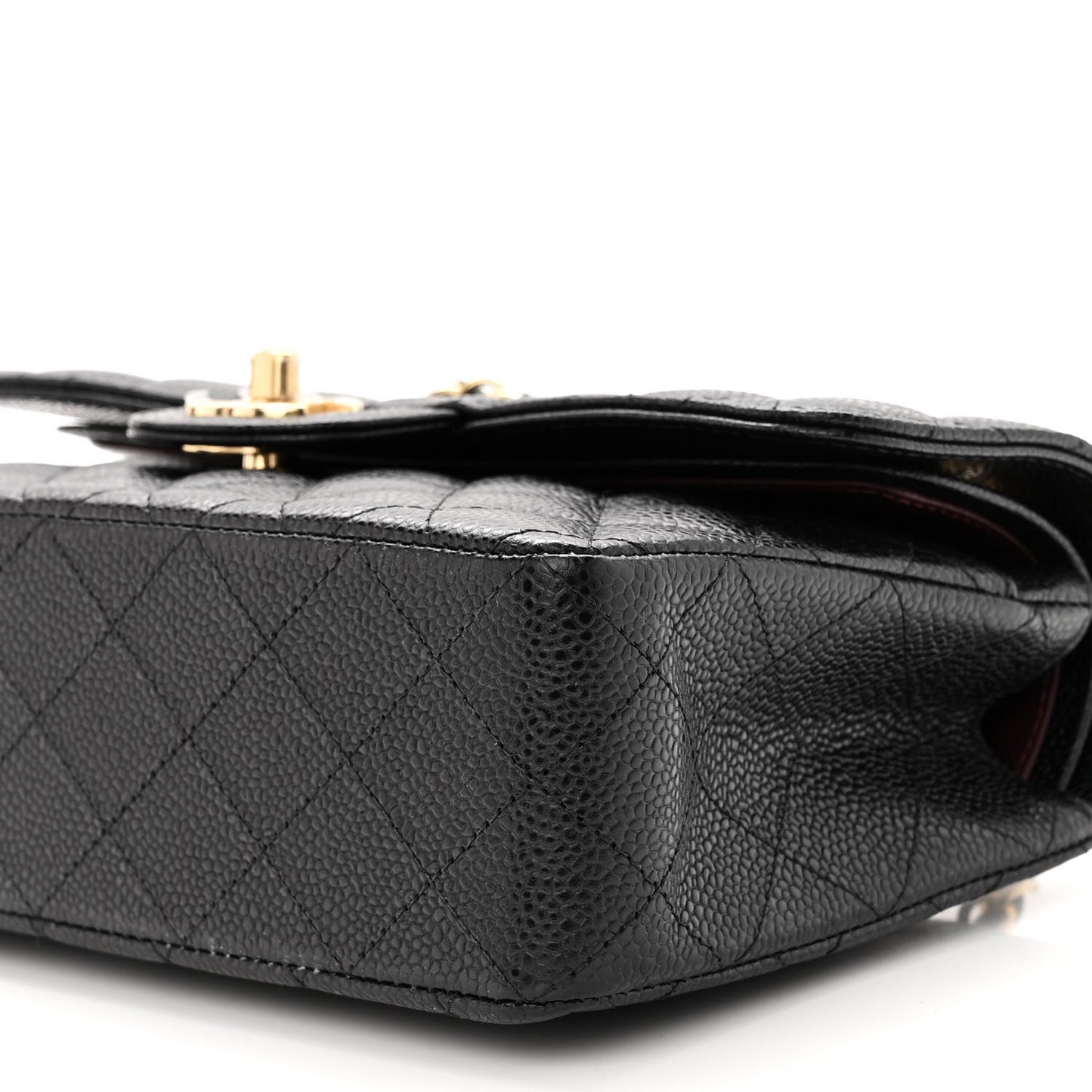 Caviar Quilted Small Double Flap Black