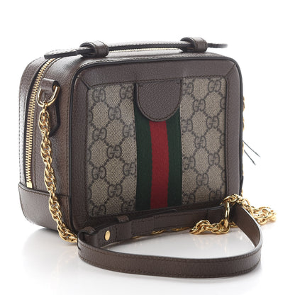 Gucci GG Supreme Monogram Mini Ophidia Top Handle Shoulder Bag Brown 2 of 8