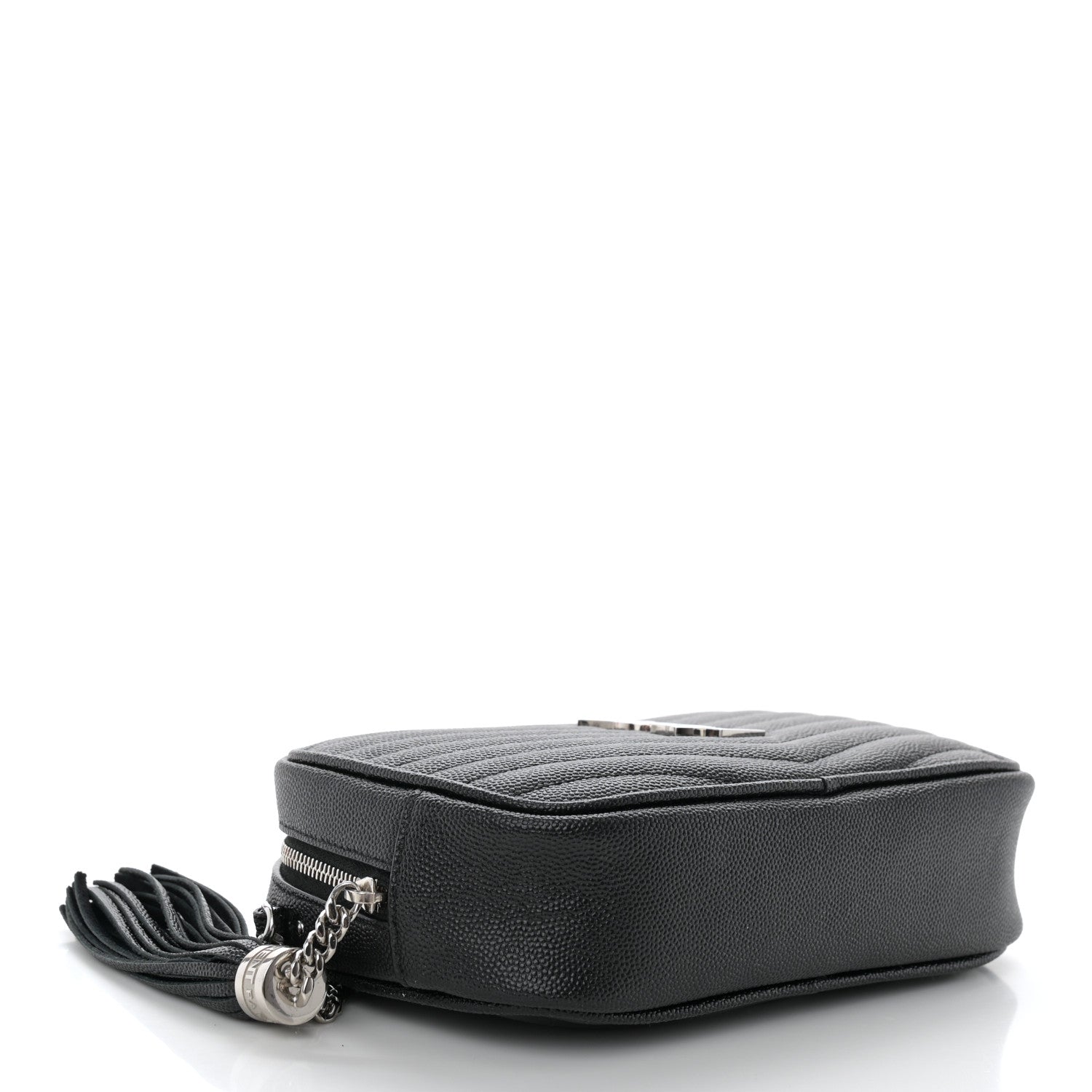 Saint Laurent Grain De Poudre Matelasse Monogram Mini Lou Camera Bag Black 4 of 10