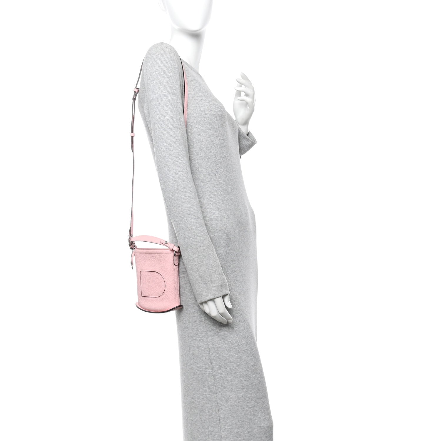Delvaux Taurillon Soft Nano Toy Pin Eclat Bucket Pink 1819448