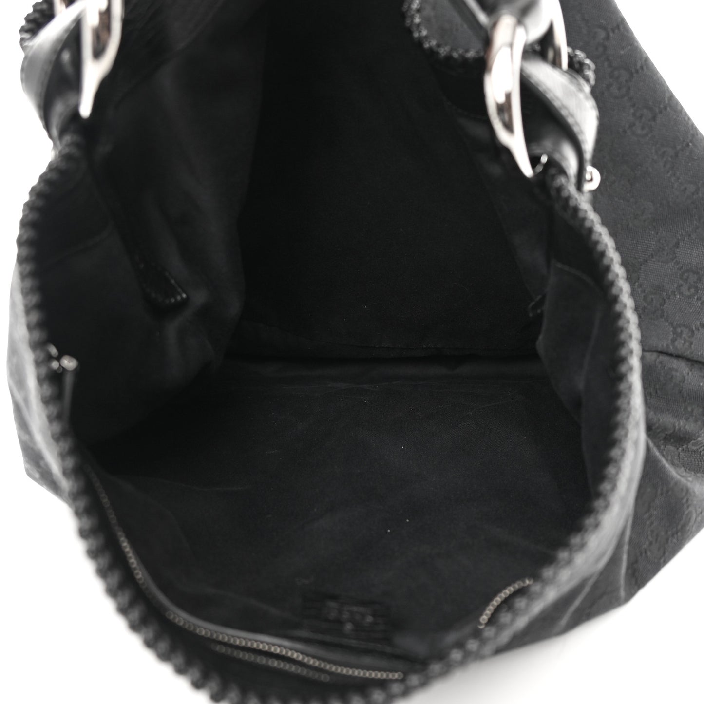 Monogram Large Horsebit Chain Hobo Black