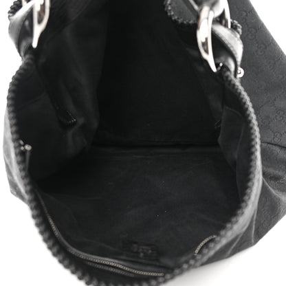 Gucci Monogram Large Horsebit Chain Hobo Black 5 of 12