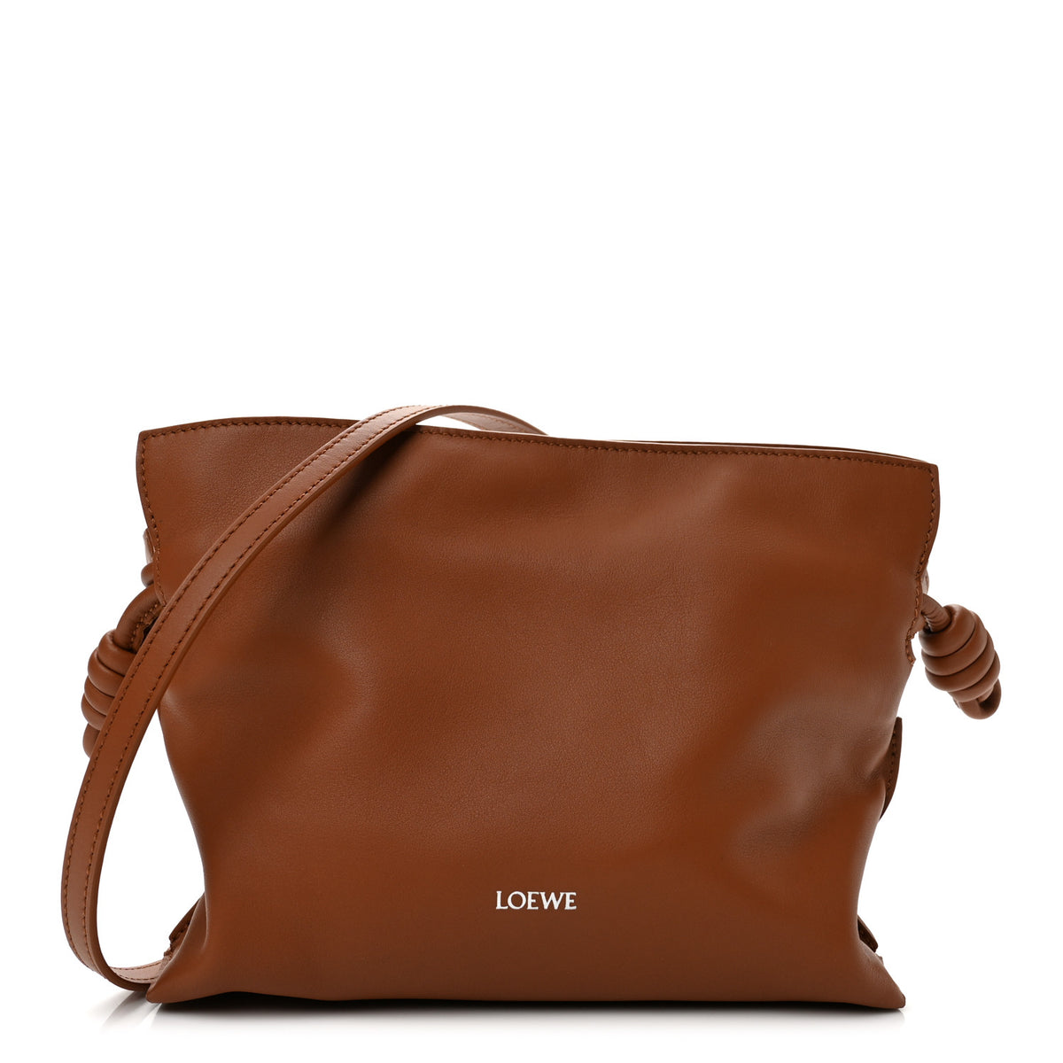 Calfskin Mini Flamenco Knot Clutch Squirrel
