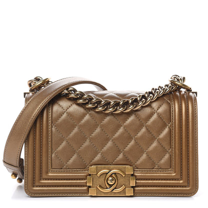 Chanel Metallic Calfskin Quilted Small Boy Flap Gold 1 of 13