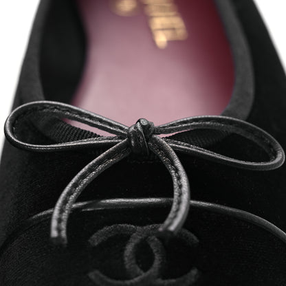 Chanel Velvet Cap Toe Ballerina Flats 40 Black 11 of 12