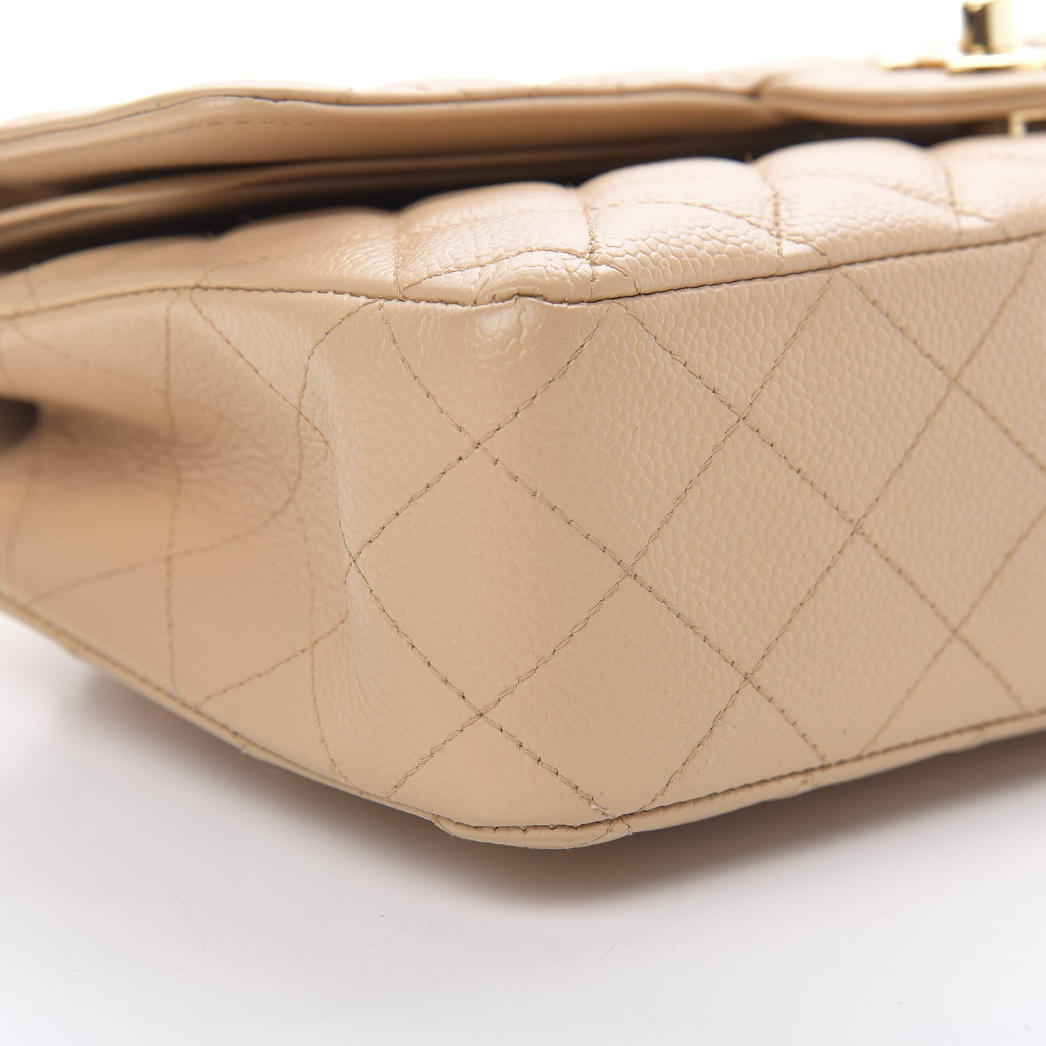Chanel Caviar Quilted Medium Double Flap Beige 9 of 11