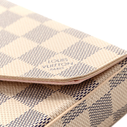 Louis Vuitton Damier Azur Pochette Felicie Chain Wallet Rose Ballerine 9 of 11