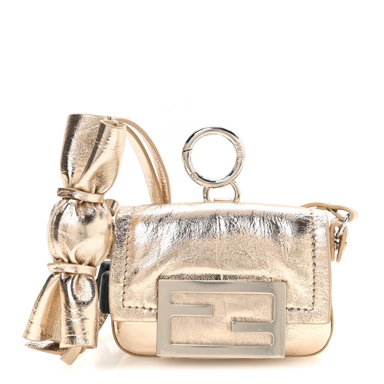 Fendi Metallic Nano Baguette So Sweet Handle Charm Gold 8 of 10