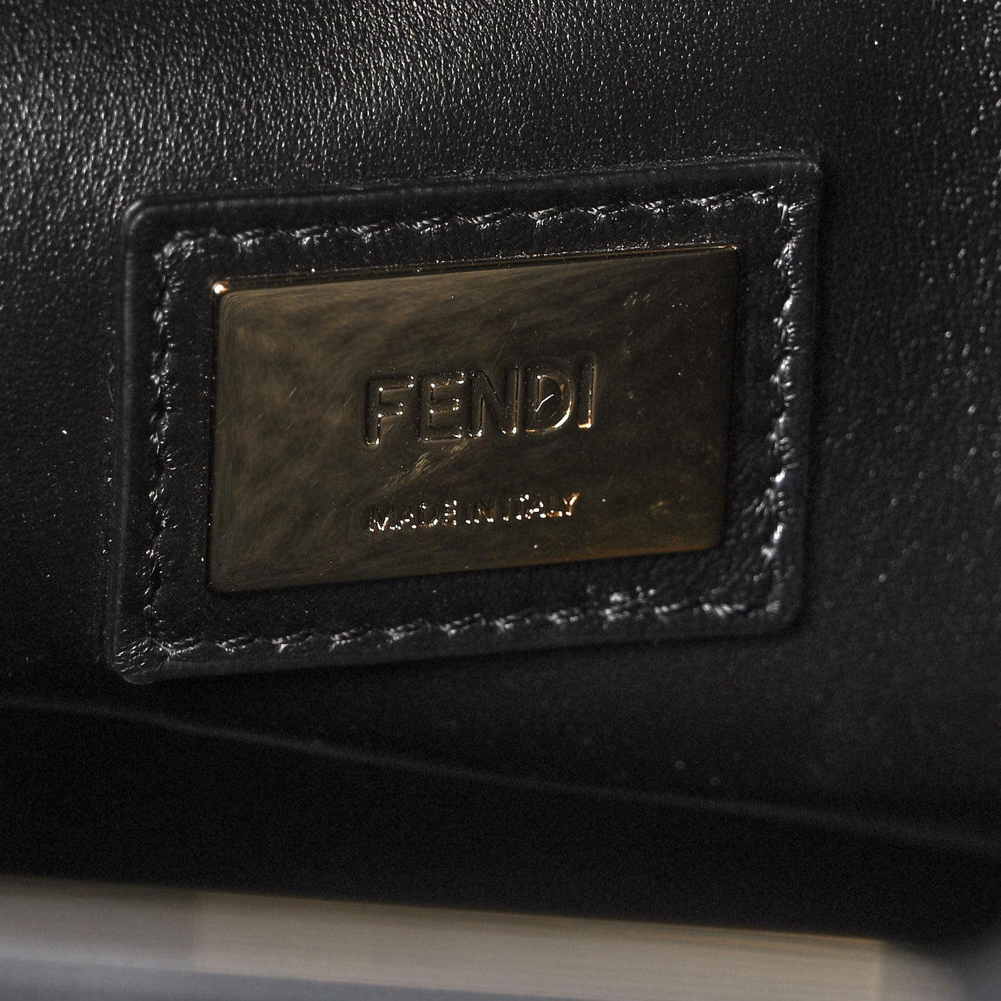 Vitello Seta Shiny Nappa Scalloped Studded Medium Peekaboo Iconic Satchel Black