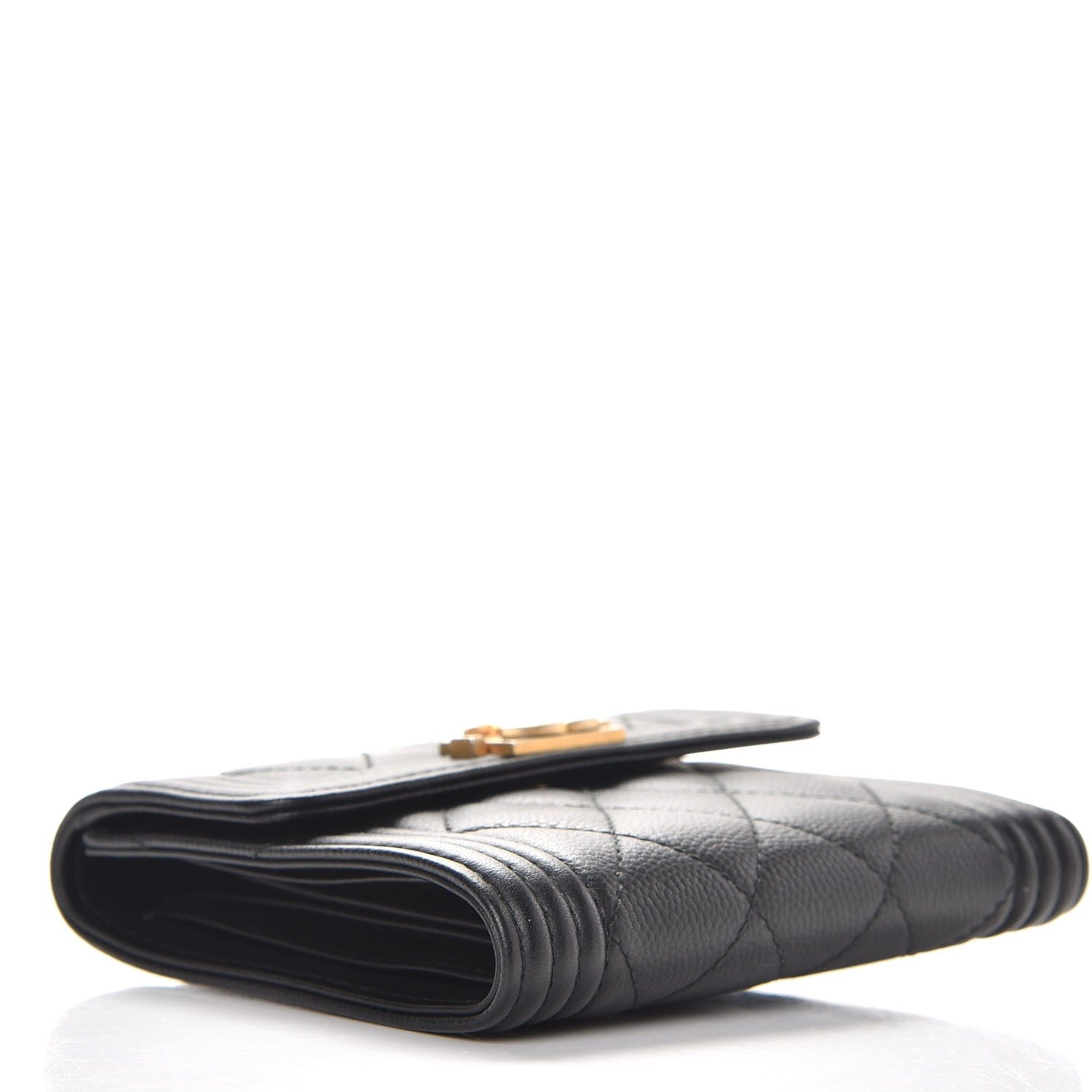 Chanel Caviar Quilted Compact Boy Wallet Black 4 of 9