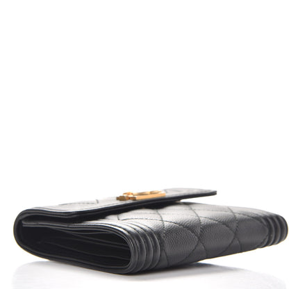 Chanel Caviar Quilted Compact Boy Wallet Black 4 of 9