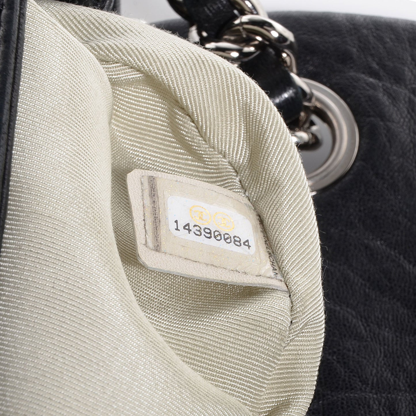 Crumpled Lambskin Mini Chain Around Messenger Black