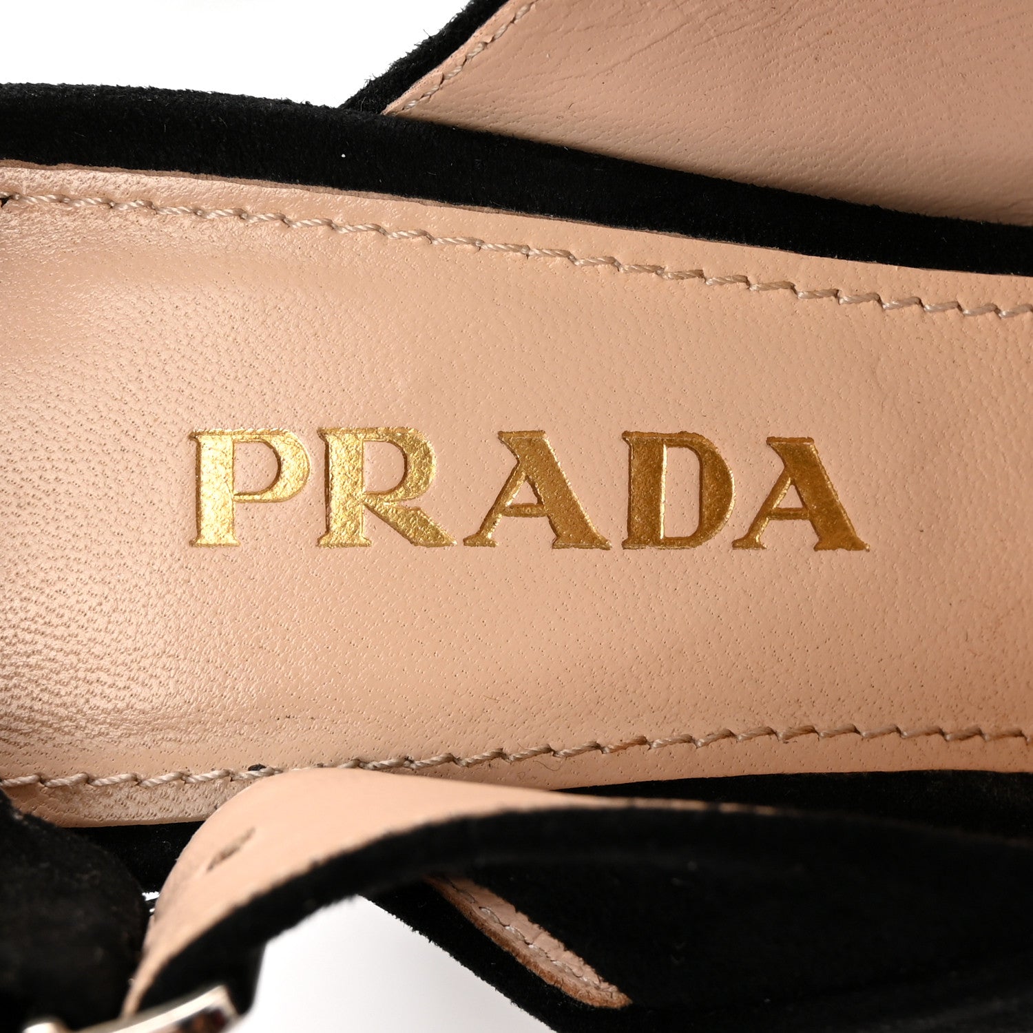 Prada Suede Platform Sandals 38 Black 7 of 15