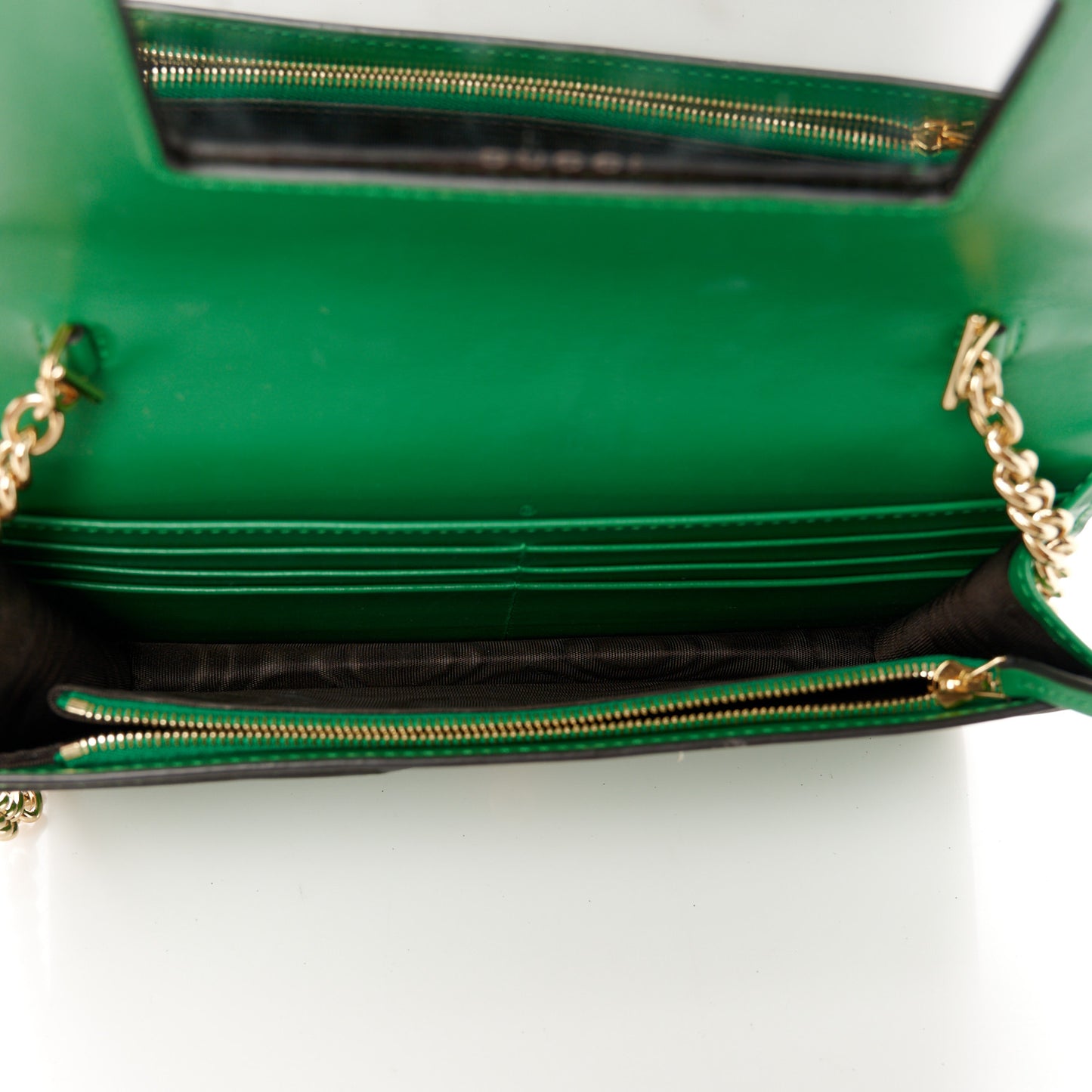 Calfskin GG Matelasse Chain Wallet Spring Green