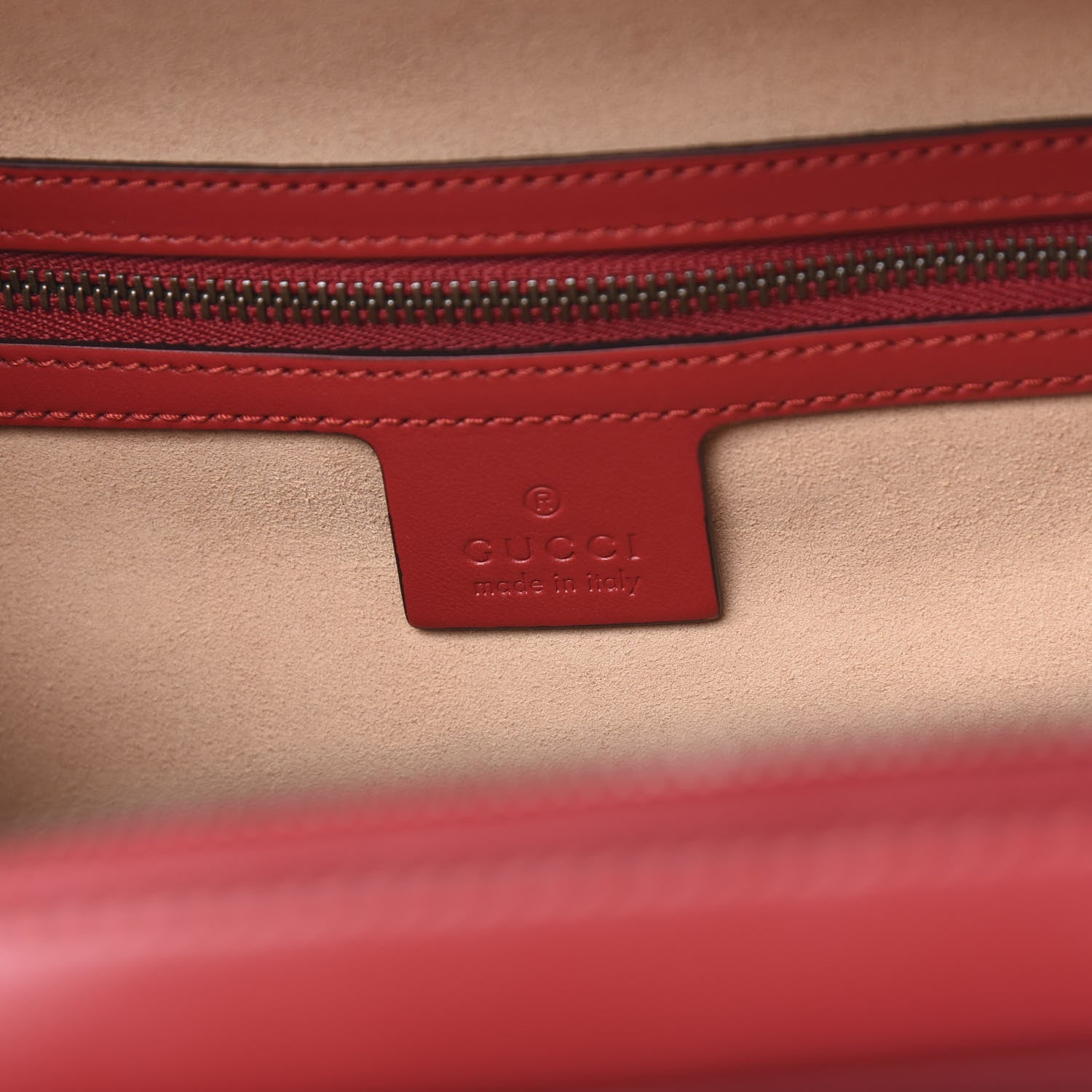 Gucci Calfskin Matelasse Sylvie Web Small GG Marmont Top Handle Shoulder Bag Hibiscus Red 5 of 10
