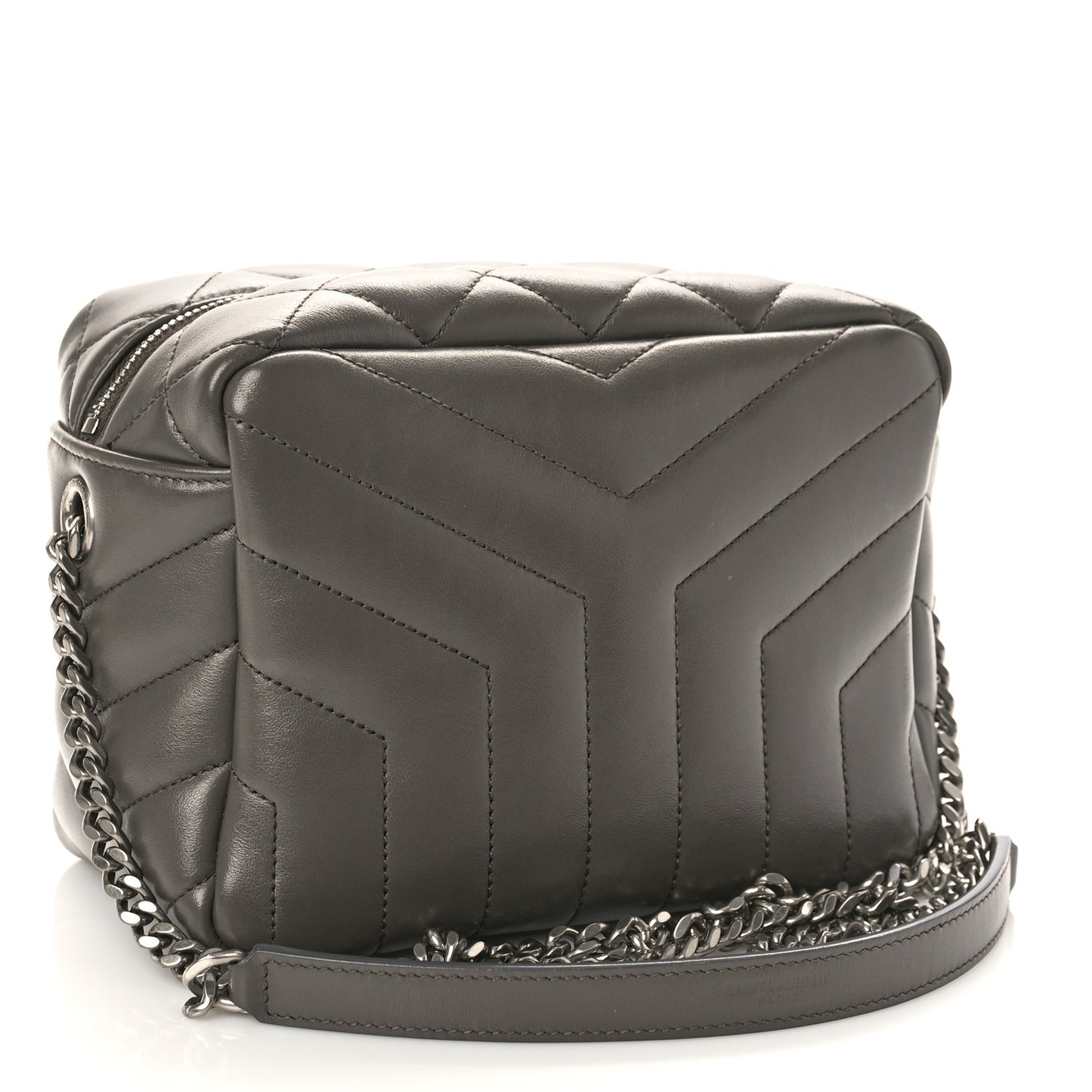 Calfskin Y Quilted Monogram Small Loulou Bowling Bag Earth