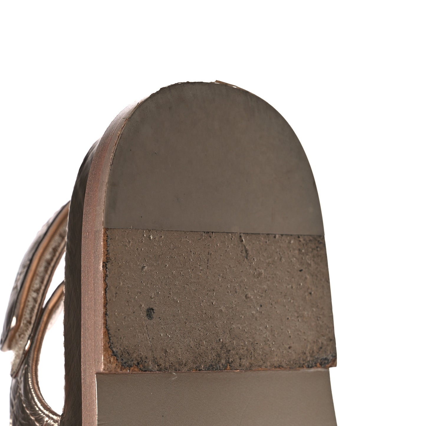 Iridescent Lambskin Quilted Velcro Dad Sandals 36.5 Light Bronze