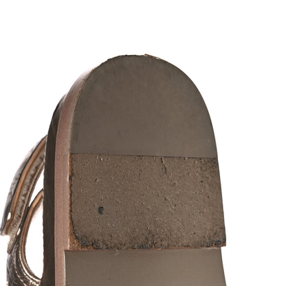 Chanel Iridescent Lambskin Quilted Velcro Dad Sandals 36.5 Light Bronze 10 of 13