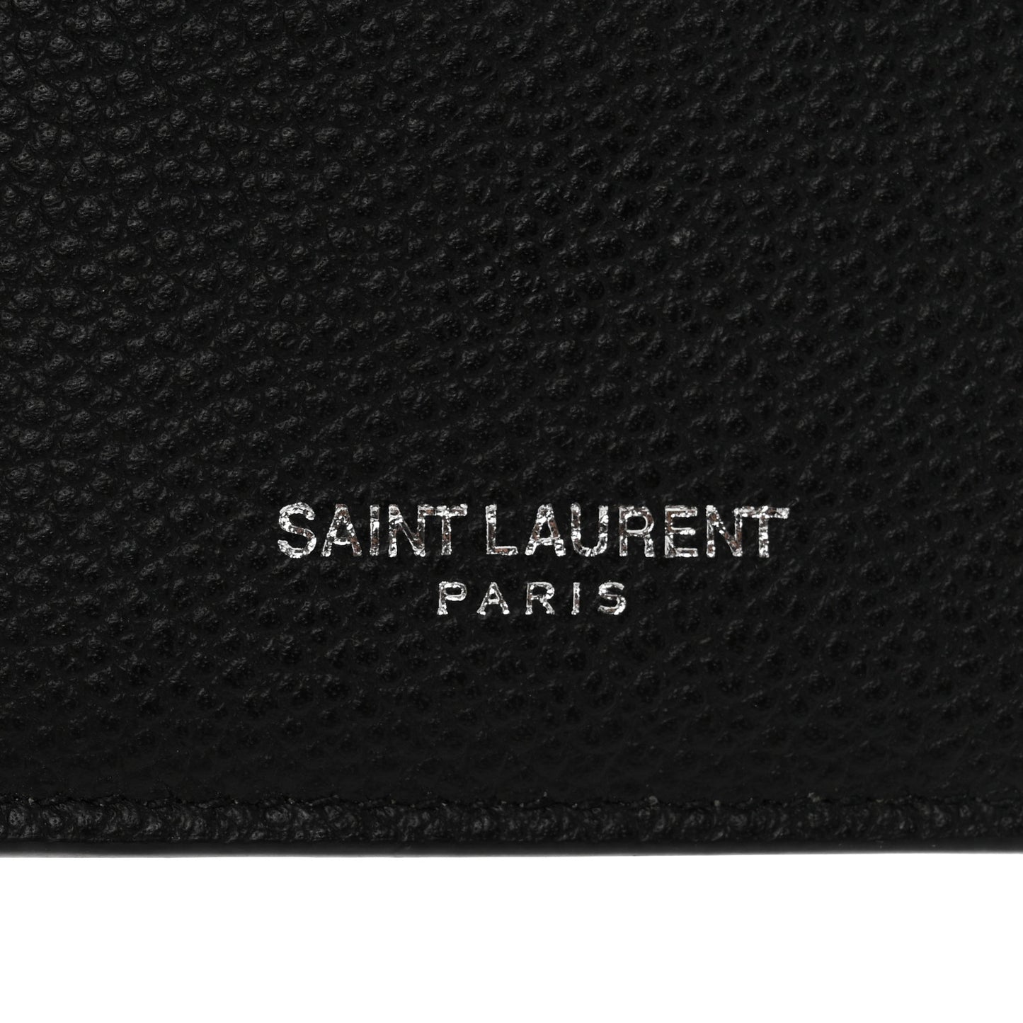 Grained Calfskin 5 Fragments Zip Pouch Card Holder Black