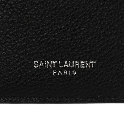 Saint Laurent Grained Calfskin 5 Fragments Zip Pouch Card Holder Black 6 of 8