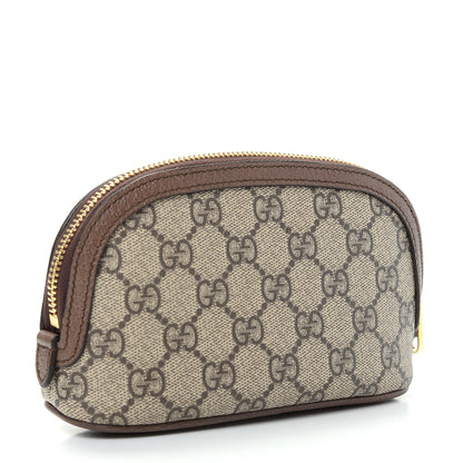 Gucci GG Supreme Monogram Textured Calfskin Web Medium Ophidia Cosmetic Case Beige Ebony New Acero 3 of 7