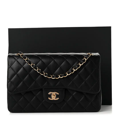 Chanel Lambskin Quilted Jumbo Double Flap Black 11 of 11