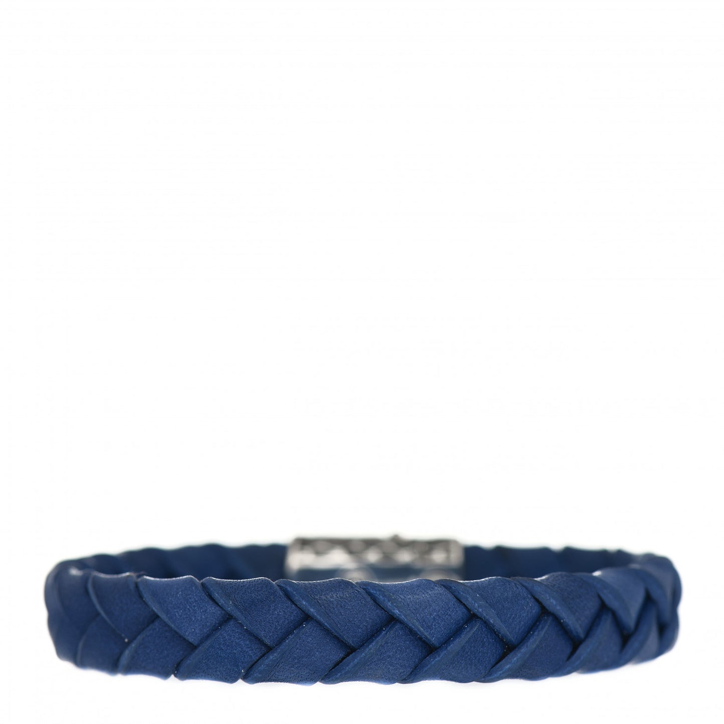 Sterling Silver Leather Braided Kali Bracelet Blue