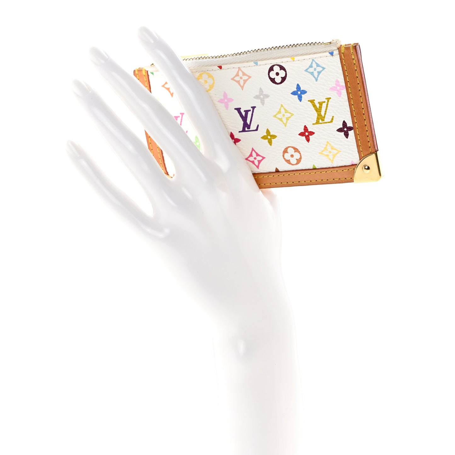 Monogram Multicolor Key Pouch White