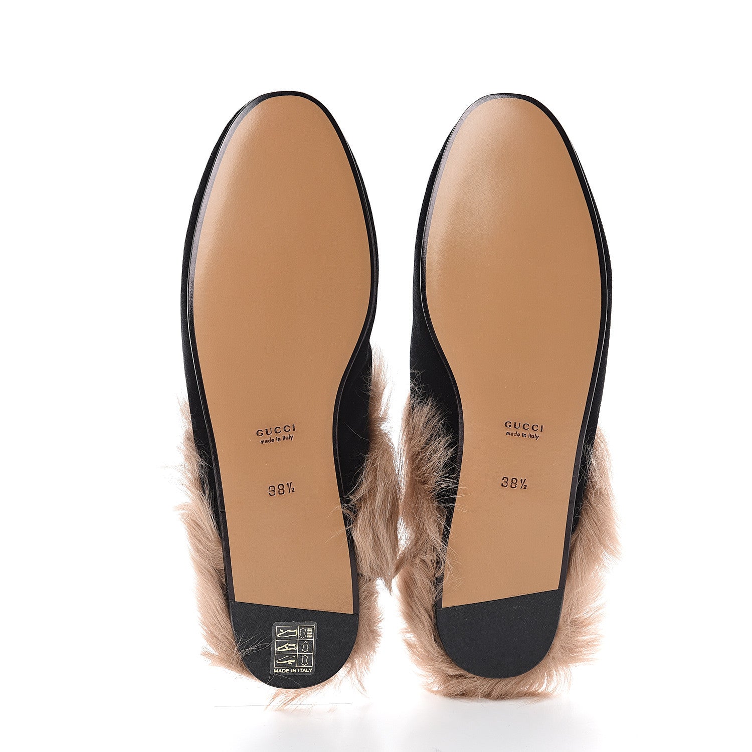 Gucci Velvet Fur Womens Princetown Slippers 38.5 Black 5 of 7
