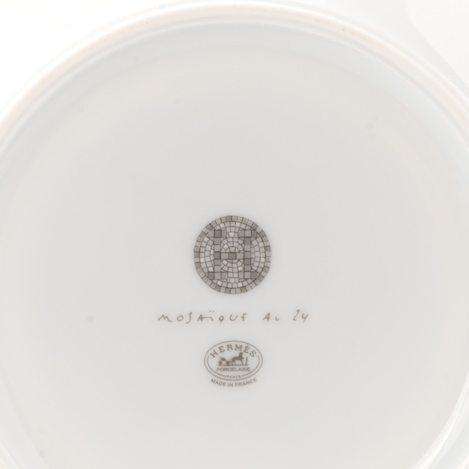 Hermes Porcelain Mosaique Au 24 Breakfast Cup And Saucer Set Of 2 Platine 6 of 10