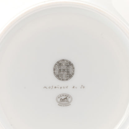 Hermes Porcelain Mosaique Au 24 Breakfast Cup And Saucer Set Of 2 Platine 6 of 10
