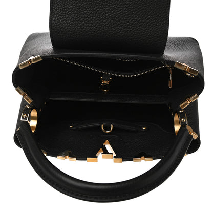 Louis Vuitton Taurillon Embellished Flower Crown Capucines PM Black 5 of 9