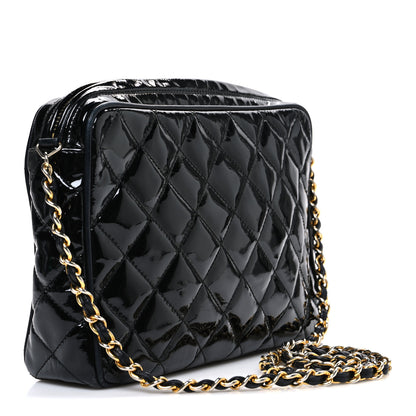 Chanel Patent Quilted Tassel Camera Case Black 2 of 9