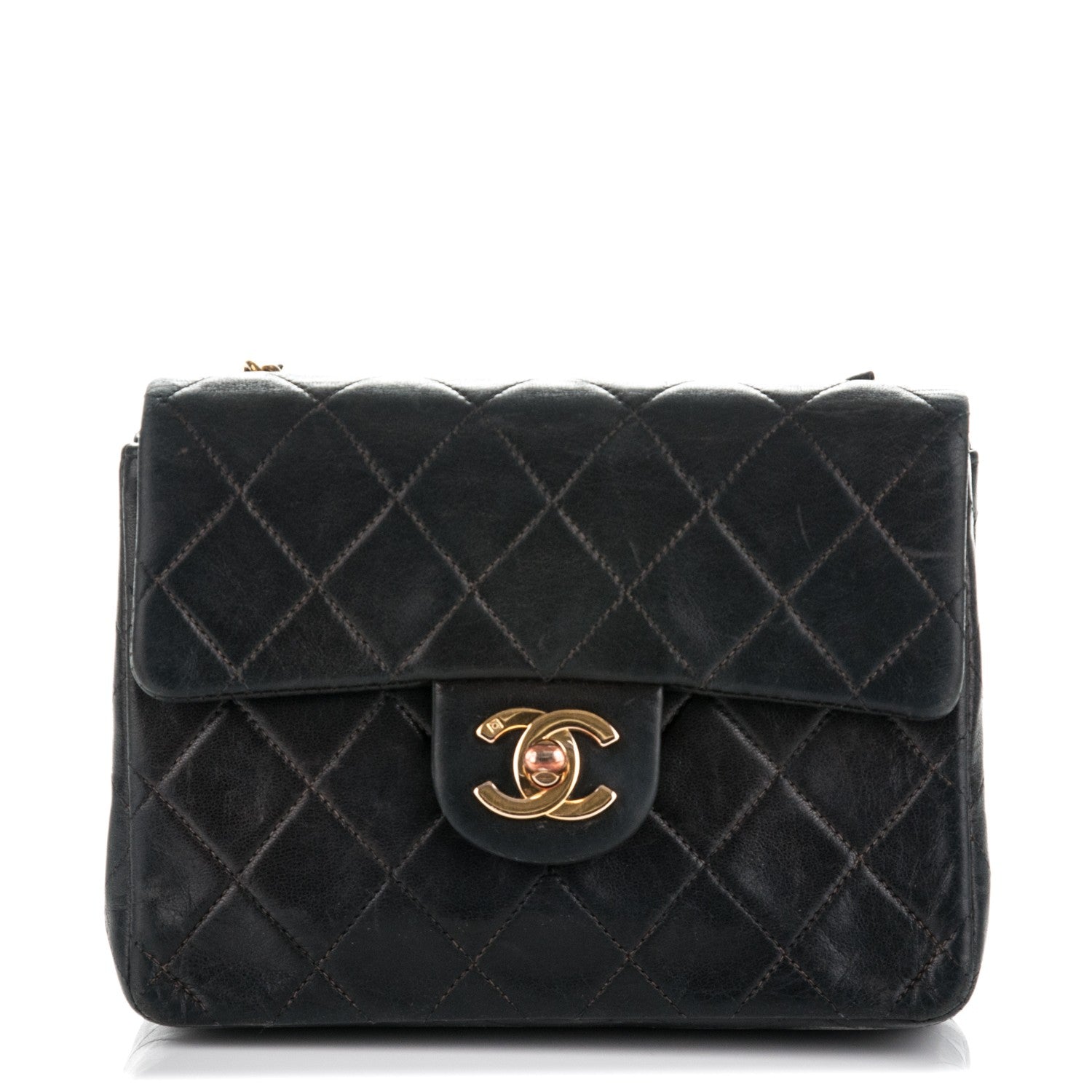 Chanel Lambskin Quilted Mini Square Flap Black 1 of 7