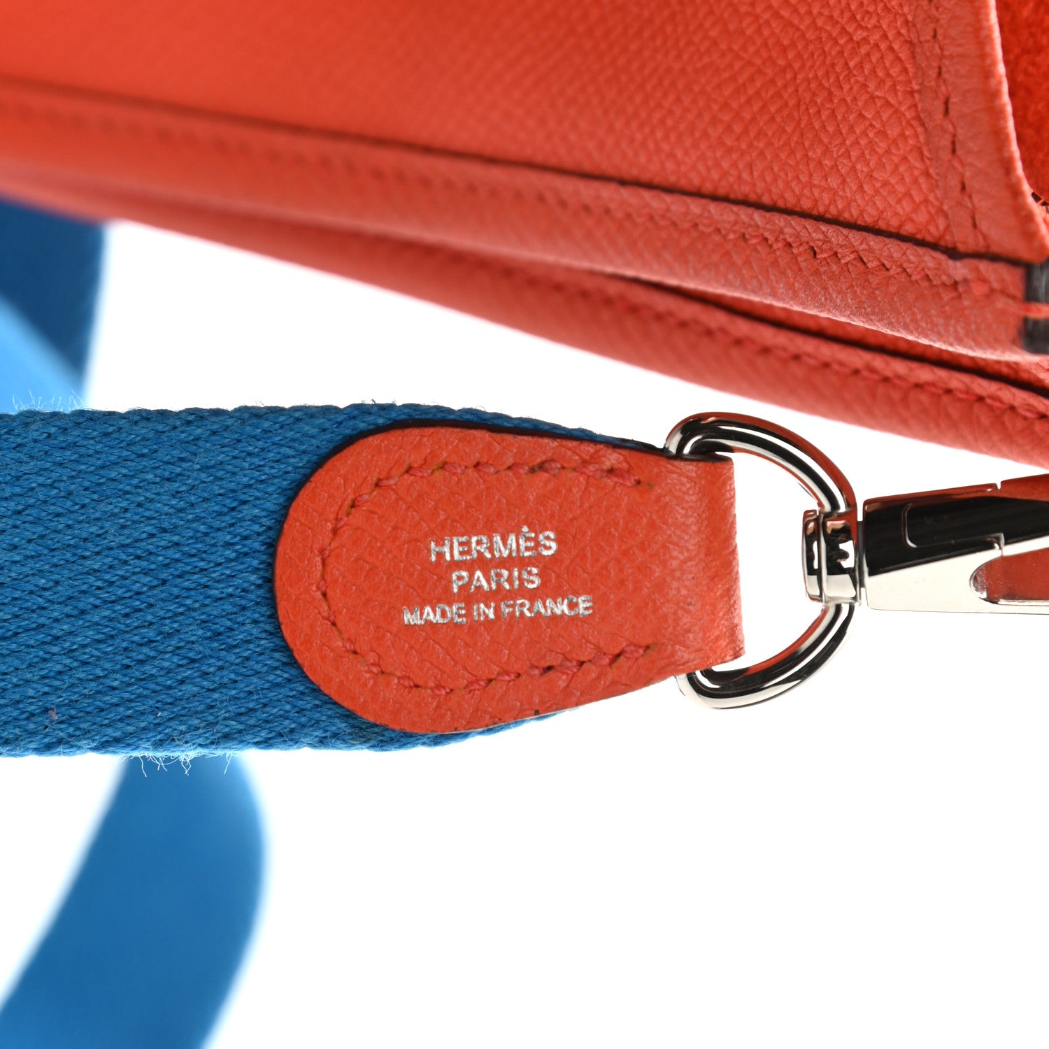 Hermes Epsom Amazone Evelyne TPM Orange Poppy Bleu Zanzibar 7 of 13