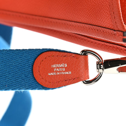 Hermes Epsom Amazone Evelyne TPM Orange Poppy Bleu Zanzibar 7 of 13