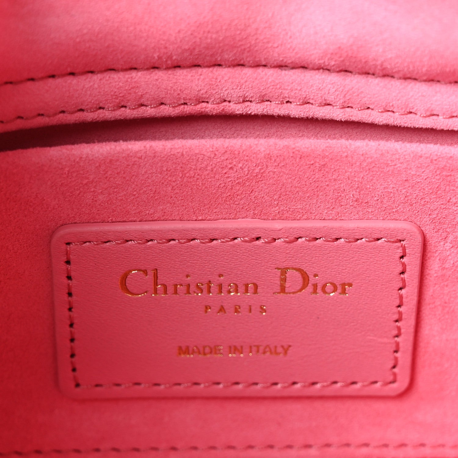 Christian Dior Lambskin Cannage Mini Lady D-Joy Fraise 5 of 9