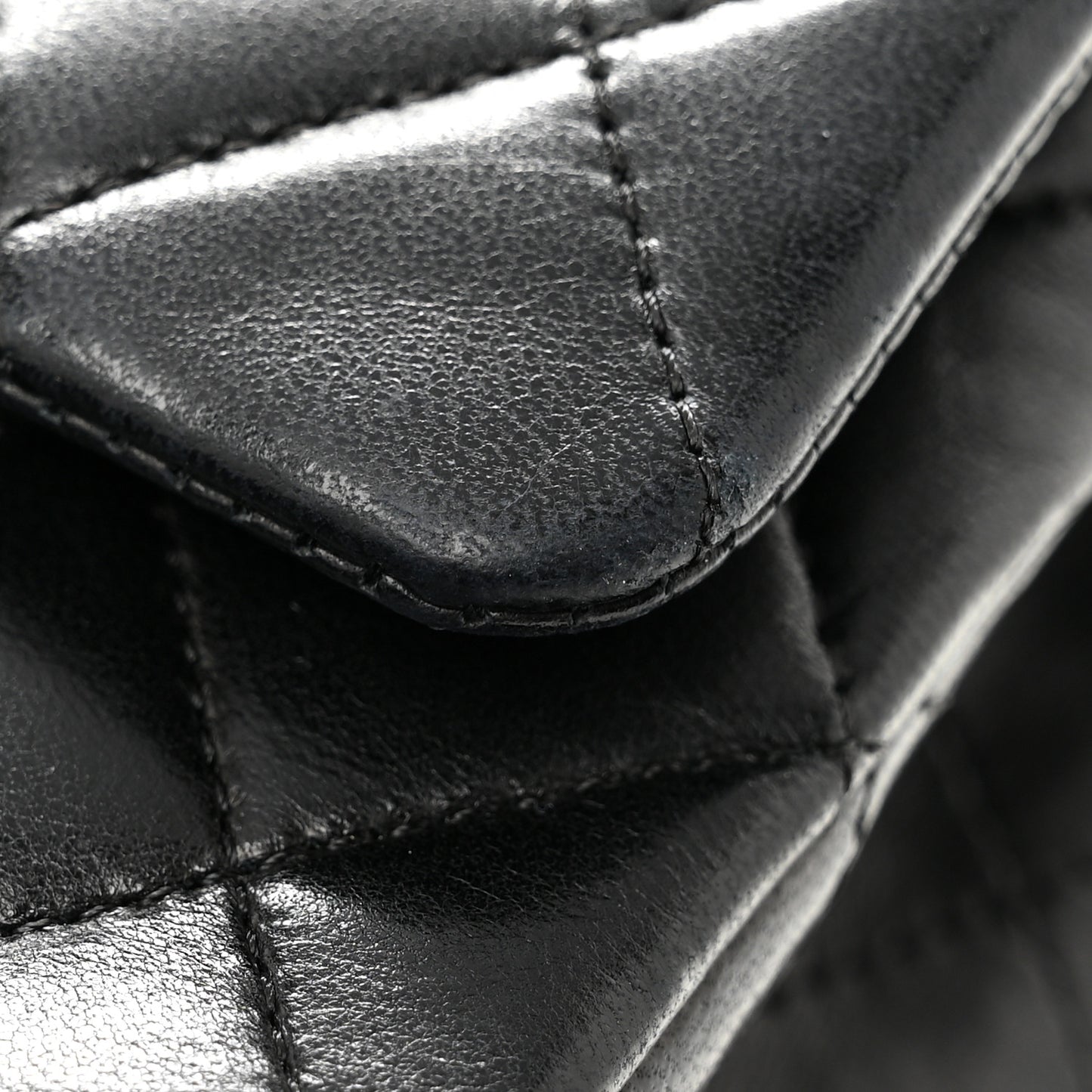 Lambskin Quilted Medium Double Flap Black