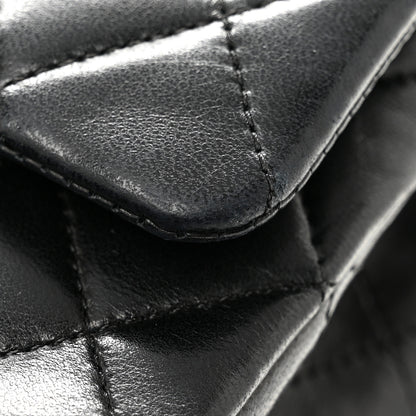 Chanel Lambskin Quilted Medium Double Flap Black 12 of 14