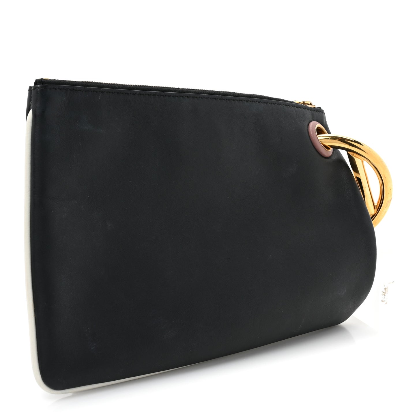 Vitello Century Opaco F is Fendi Bi-Color Triplette Pouch Set Black