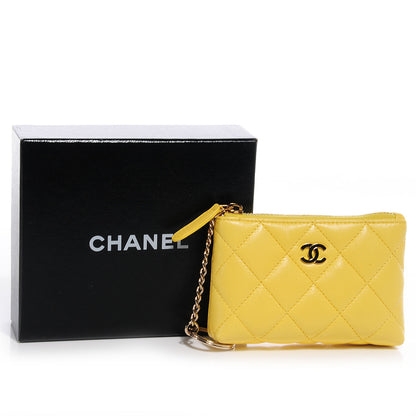 Chanel Lambskin Key Holder Case Jaune Yellow 5 of 8