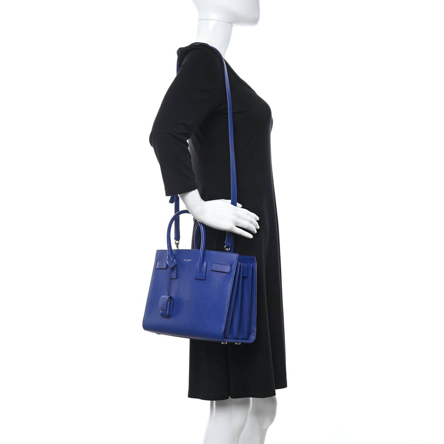 Grained Calfskin Baby Sac De Jour Flash Blue