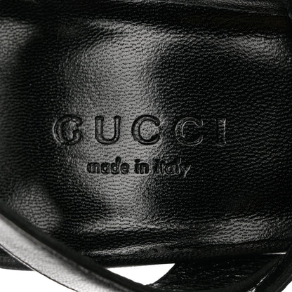 Gucci Malaga Kid Studded Leila Ankle Strap Platform Sandals 35.5 Black 6 of 11